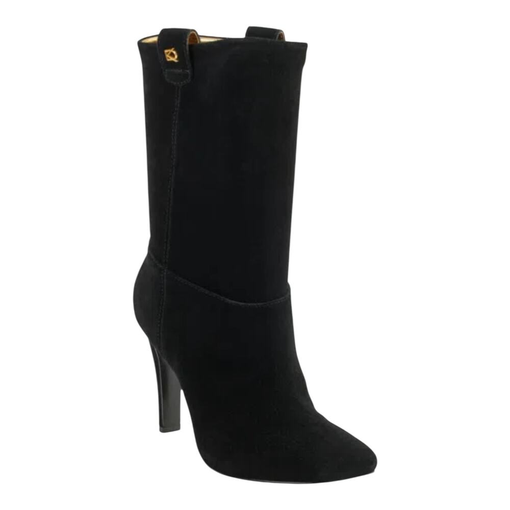 Donna Karan NY Women's Donna Suede Mid Shaft Slouch Boots Black Size 6